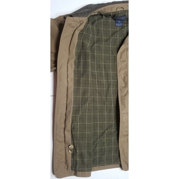 Lands' End Flannel Lined Brown Canvas Chore Field Jacket Coat Men's Size XL Tall - Picture 7 of 16